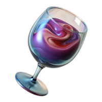 vibrant sought-after A floating, transparent wine glass filled with swirling liquid, with Transparent Background png