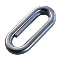 splendid timeless Concept art style, isolated cutout of a single, stainless steel paperclip Hyper-specific, professional render with Transparent Background png