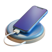 extraordinary reflective mid-century Smartphone charging on wireless charging pad with Transparent Background elite png