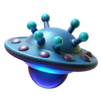 vibrant intense modern Alien spore with bioluminescent glow and unusual shape with Transparent Background professional png