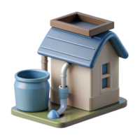 magnificent impressionist Rainwater harvesting system, gutter, sustainable design with Transparent Background precision png