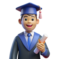timeless elegant Happy graduate, graduation cap and gown, diploma, with Transparent Background sharp png