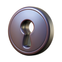 memorable retro Photorealistic, hyper-specific professional render of a single antique keyhole, isolated cutout with Transparent Background high resolution png