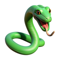 tranquil striking Slithering snake, green scales, forked tongue, with Transparent Background top-tier png