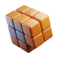 radiante inigualável hiperespecífico, fotorrealista render do a isolado, levitando, rubik's cubo resolução intermediária, com Individual cubículos visível com transparente fundo png