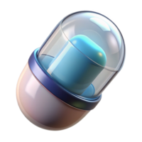 radiant dreamy surreal Photorealistic, ultra-detailed render Isolated cutout of a futuristic food capsule with transparent casing and visible contents with Transparent Background luxury png