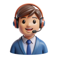 picturesque distinctive Smiling customer service representative with a headset, with Transparent Background png
