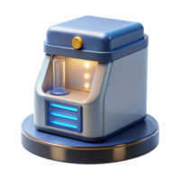 splendid distinguished Photorealistic, ultra-detailed render of a single isolated cutout, DNA sequencing machine with illuminated display, hyper-specific, with Transparent Background png