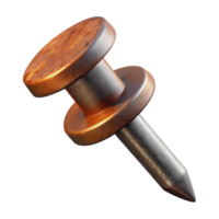 remarkable contemporary Photorealistic, ultra-detailed, isolated cutout of a single, rusted, iron nail Hyper-specific texture and color with Transparent Background precision png