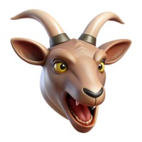signature nordic Concept art style, hyper-specific, isolated cutout of a single Chimera head goat, bleating with Transparent Background top-tier png