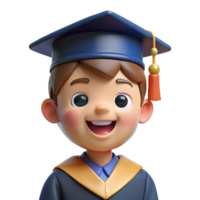 signature victorian Happy child wearing a graduation cap and gown, with Transparent Background gallery standard png