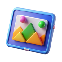 playful hypnotic A tablet, displaying a colorful image with Transparent Background detailed png