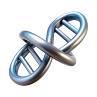 spectacular signature Concept art style, professional render of a single, isolated, floating, DNA double helix, chrome Isolated cutout with Transparent Background png