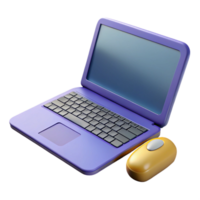 sumptuous energetic impressionist Laptop computer with external keyboard and mouse, with Transparent Background studio quality png