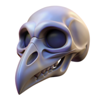reflective gorgeous Hyper-specific, photorealistic, professional render of a biomechanical avian skull, isolated cutout Ultra-detailed with Transparent Background crisp png