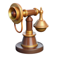 tranquil alluring Photorealistic, professional render, isolated cutout of a vintage candlestick telephone with Transparent Background authentic png