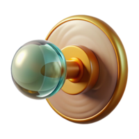 remarkable bohemian Professional render of a hyper-specific, isolated, mid-century modern style doorknob with Transparent Background high resolution png