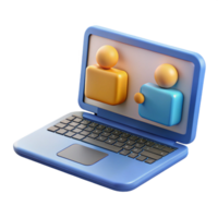 mesmerizing coveted Laptop with conferencing software open with Transparent Background png
