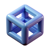 sumptuous renaissance Hyper-specific professional render of an isolated cutout, concept art style, single tesseract rotating in four dimensions with Transparent Background professional png
