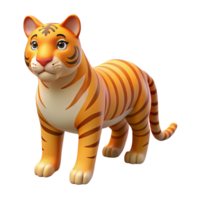 whimsical enchanting Concept art style hyper-specific isolated cutout of a single tiger Panthera tigris stripe pattern, with Transparent Background studio quality png