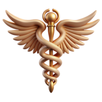 serene nostalgic creative Hyper-specific, isolated cutout Photorealistic render Single Hermes Caduceus, entwined snakes, wings detailed with Transparent Background sharp png