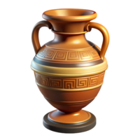 quintessential creative Ultra-detailed, professional render of a single, ancient Greek vase with intricate patterns Isolated cutout with Transparent Background 4K png