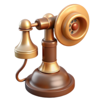 serene dynamic futuristic Concept art style, hyper-specific professional render of a vintage candlestick telephone with Transparent Background sharp png