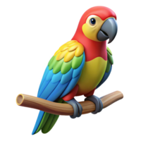 quintessential futuristic Colorful parrot, perched on branch, with Transparent Background elite png