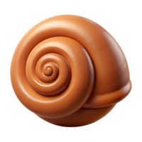 unforgettable traditional Concept art style, isolated cutout of a single, coiled snail shell, brown and spiraled with Transparent Background premium png