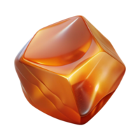 sumptuous industrial Concept art style, ultra-detailed, isolated cutout professional render of a single, polished piece of amber with Transparent Background high resolution png