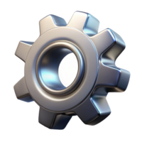 wonderful distinguished Hyper-specific, photorealistic professional render of a single, rotating, metallic gear with intricate teeth with Transparent Background png