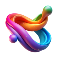 sought-after gothic Concept art style, isolated cutout of a single, abstract, flowing ribbon of vibrant, multi-colored particles, hyper-specific with Transparent Background museum quality png