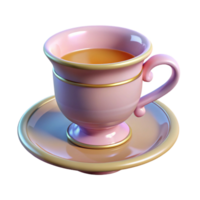 timeless renaissance Hyper-specific, professional render of a vintage teacup and saucer with Transparent Background premium png
