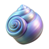 inspired futuristic Professional render of a hyper-specific, isolated cutout, single, polished seashell with spiral pattern and subtle iridescence with Transparent Background luxury png