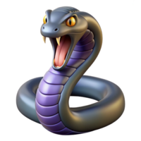 sought-after elegant A hissing Cobra snake, hood expanded, with Transparent Background crisp png