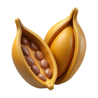 quintessential rustic Concept art style, isolated cutout of a single, dried seed pod with open chambers and visible seeds with Transparent Background refined png