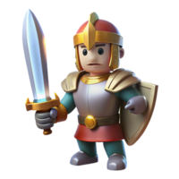 striking dynamic gothic A stylized, cartoon knight, holding a shining sword with Transparent Background impeccable png