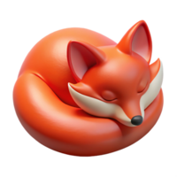 stunning modern A sleeping red fox, curled up, with Transparent Background masterfully captured png