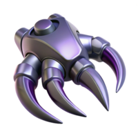 splendid intense modern Hyper-specific, ultra-detailed concept art style biomechanical claw, isolated cutout, professional render with Transparent Background top-tier png