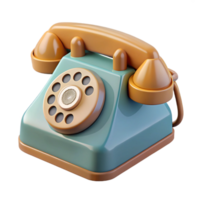 radiant tropical Isolated cutout of a single vintage rotary telephone, hyper-specific professional render, concept art style with Transparent Background 4K png