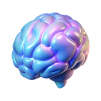 wonderful quintessential Isolated cutout, concept art style render of a single, glowing, holographic projection of a human brain Ultra-detailed with Transparent Background png