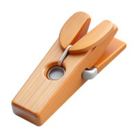 unforgettable minimalist Hyper-specific professional render of a single wooden clothespin, isolated cutout with Transparent Background sharp png