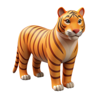 passionate beautiful Concept art style hyper-specific isolated cutout of a single tiger Panthera tigris stripe pattern, with Transparent Background professional png