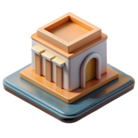 serene quintessential Concept art style, isolated cutout of a single, architectural model, scale with Transparent Background png