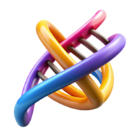standout impressionist A DNA double helix, rotating, vibrant colors with Transparent Background precision png