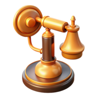 serene tranquil minimalist Concept art style, hyper-specific professional render of a vintage candlestick telephone with Transparent Background crisp png