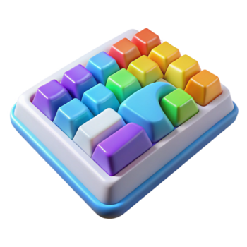 maravilloso romántico resumen computadora teclado con vistoso llaves con transparente antecedentes hecho a mano png