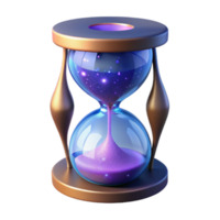 remarkable elegant Concept art style, hyper-specific, professional render of a single, ornate, cosmic hourglass filled with stardust Isolated cutout with Transparent Background high resolution png