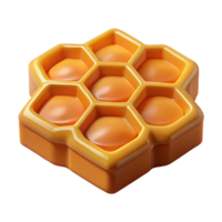 serene inspired Concept art style, isolated cutout of a single, textured piece of raw honeycomb with Transparent Background png