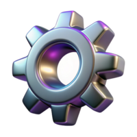 unparalleled futuristic A single, stylized gear, intricate and metallic with Transparent Background fine detail png